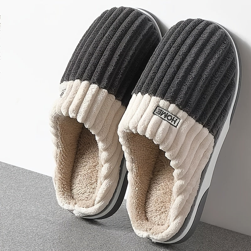 Chaussons d’hiver en peluche pour hommes et femmes, grandes tailles, chaussures douces et chaudes.