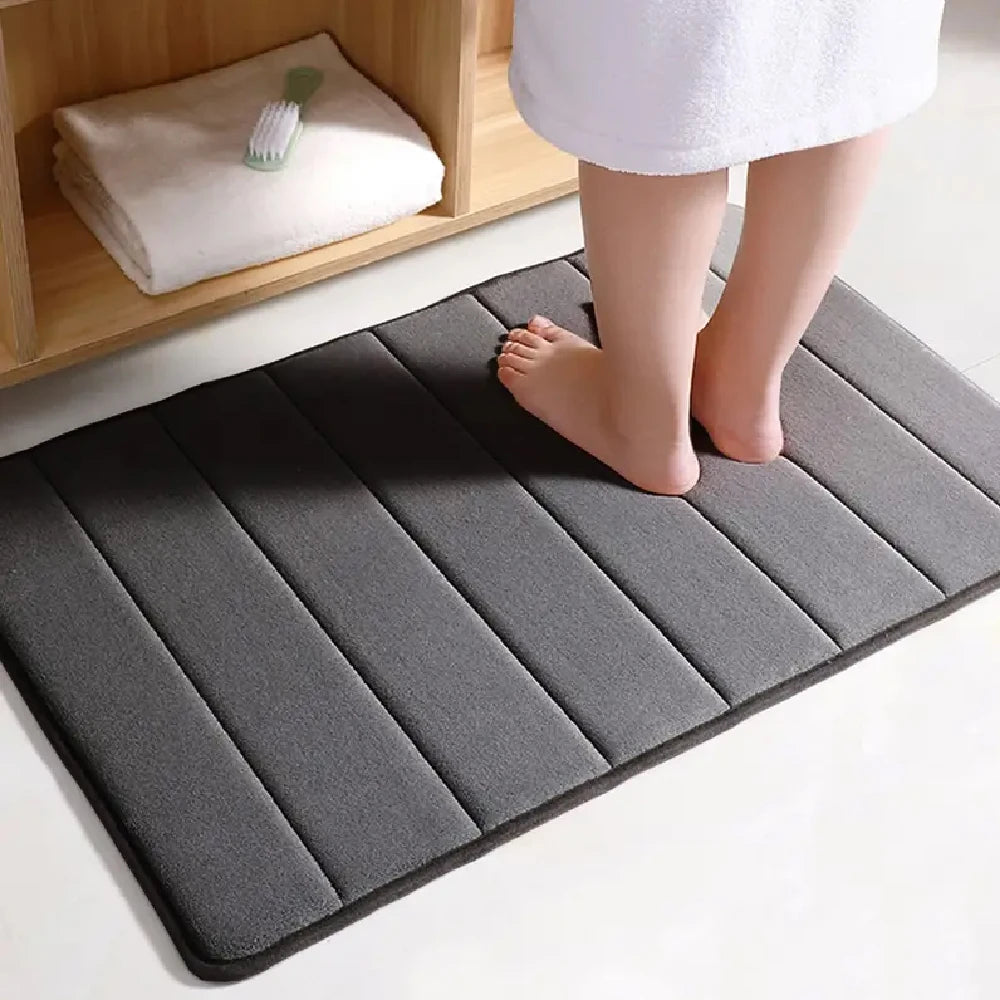 Tapis de salle de bain 3 pièces / Ensemble antidérapant pour toilettes, absorbant, lavable, tapis de bain, tapis de douche, tapis d’entrée, pour buanderie ou cuisine.