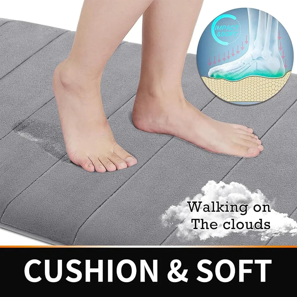 Tapis de salle de bain 3 pièces / Ensemble antidérapant pour toilettes, absorbant, lavable, tapis de bain, tapis de douche, tapis d’entrée, pour buanderie ou cuisine.