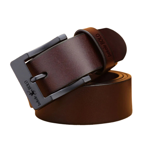 Ceinture en cuir véritable pour hommes - Boucle en alliage design, ceinture de luxe pour jeans, style business ou unisexe